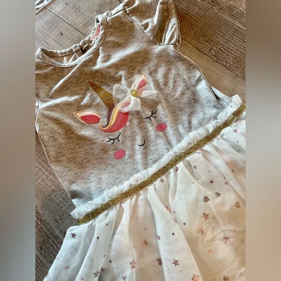 Unicorn Dress Glitter DetailToddler Girl 24 Months Summer Fall Lightweight - Picture 7 of 7